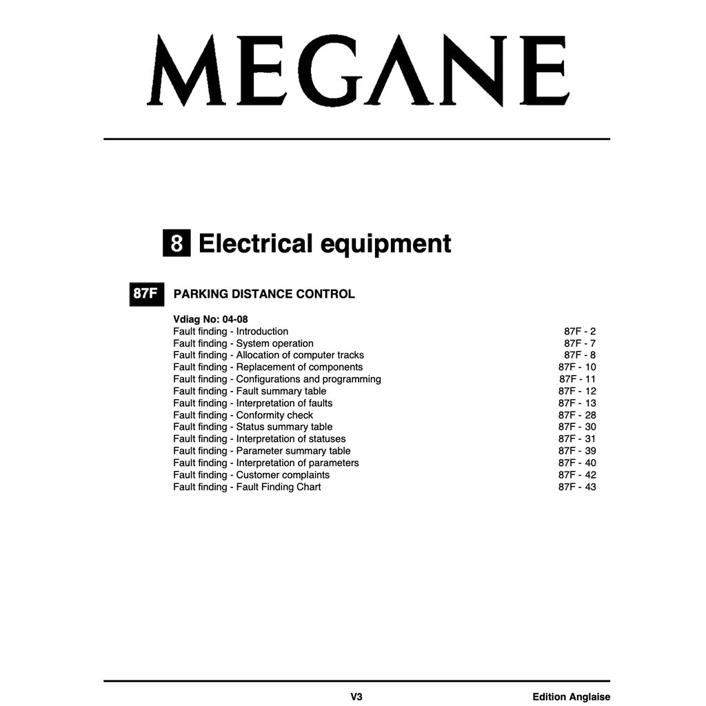 Renault MEGANE II X84 2003-2009 Full Manual Set – Repair & Maintenance Manual - page 9
