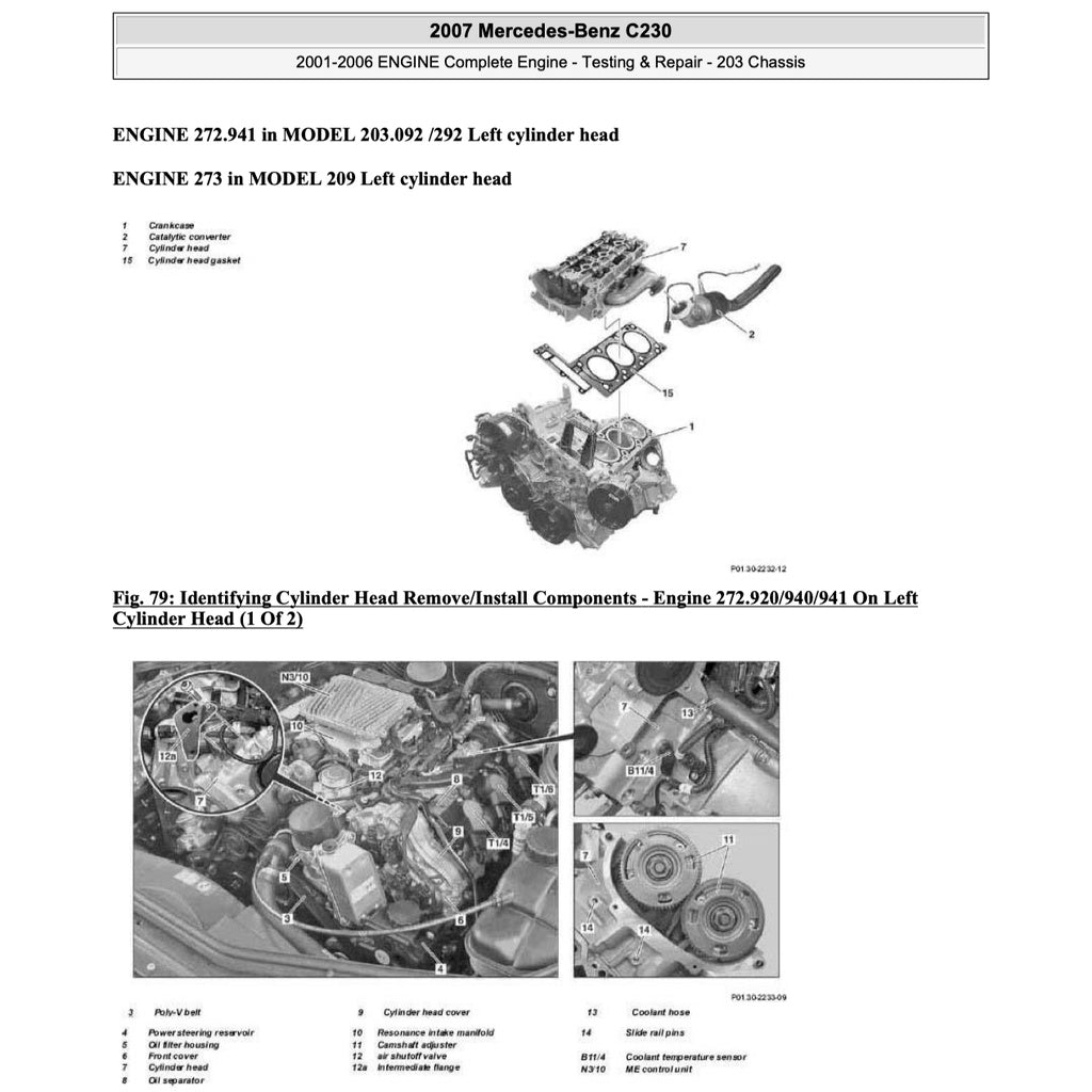 Mercedes-Benz C-CLASS W203 C230 2001-2007 Full Manual Set – Repair & Maintenance Manual - page 2