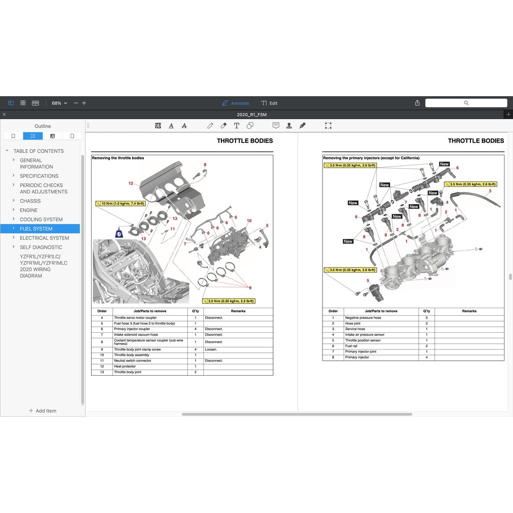 Yamaha YZF-R1/M 2020-2023 Full Manual Set – Repair & Maintenance Manual and User Handbook - page 8