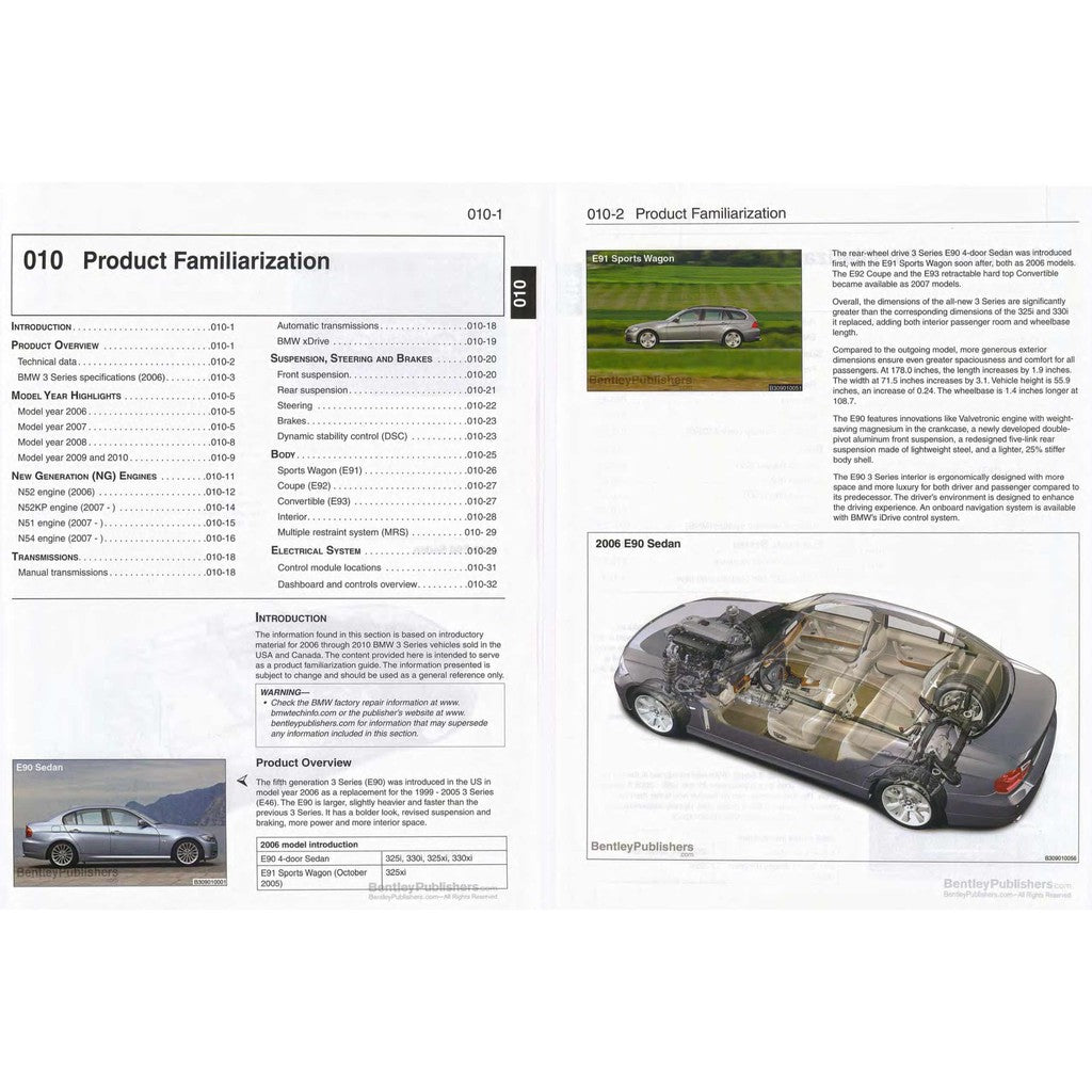 BMW 3 Series E90 325i / 328i / 330i 2006-2011 Full Manual Set – Workshop Repair Service Manual - page 3