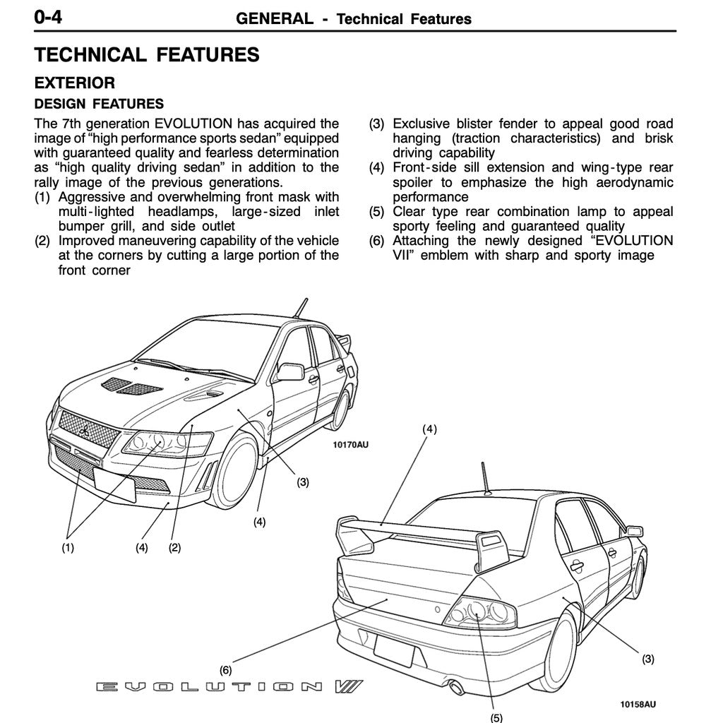 Mitsubishi LANCER EVO 3,4,5,6,7,8,9,10 1995-2007 Full Manual Set – Repair & Maintenance Manual - page 5
