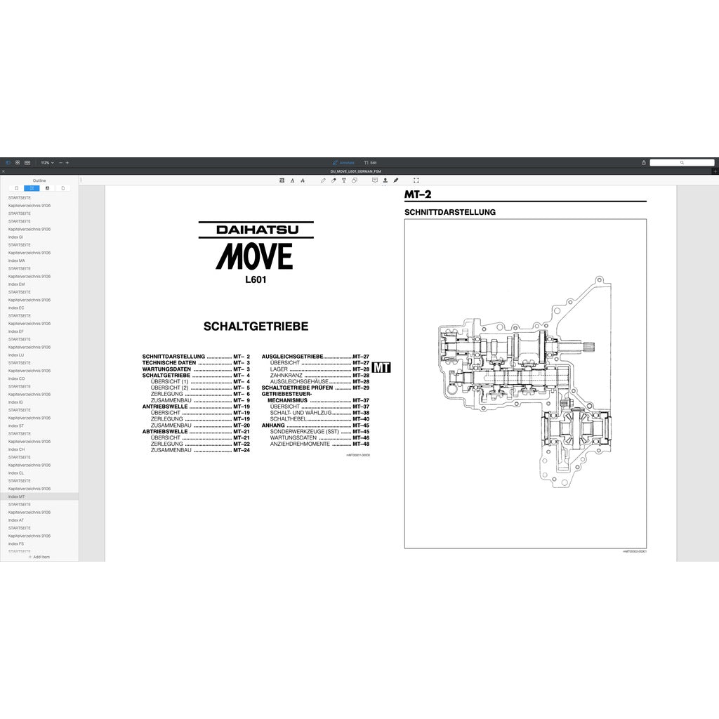 Daihatsu MOVE L601 GERMAN LANGUAGE Edition 1995-1998 Full Manual Set – Repair & Maintenance Manual - page 8