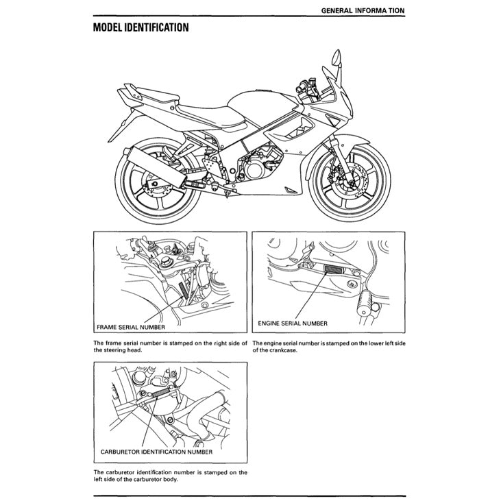 Honda CBR150R 2002-2012 Full Manual Set – Repair & Maintenance Manual and Spare Parts Catalog and User Handbook - page 3