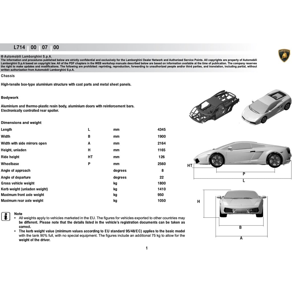Lamborghini GALLARDO LP560 2008-2013 Full Manual Set – Repair & Maintenance Manual - page 2