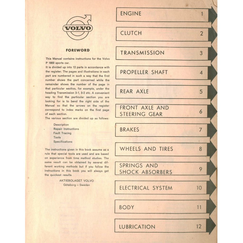 [CLASSIC] Volvo P1800 1961-1973 Full Manual Set – Service Repair Workshop Manual - page 2