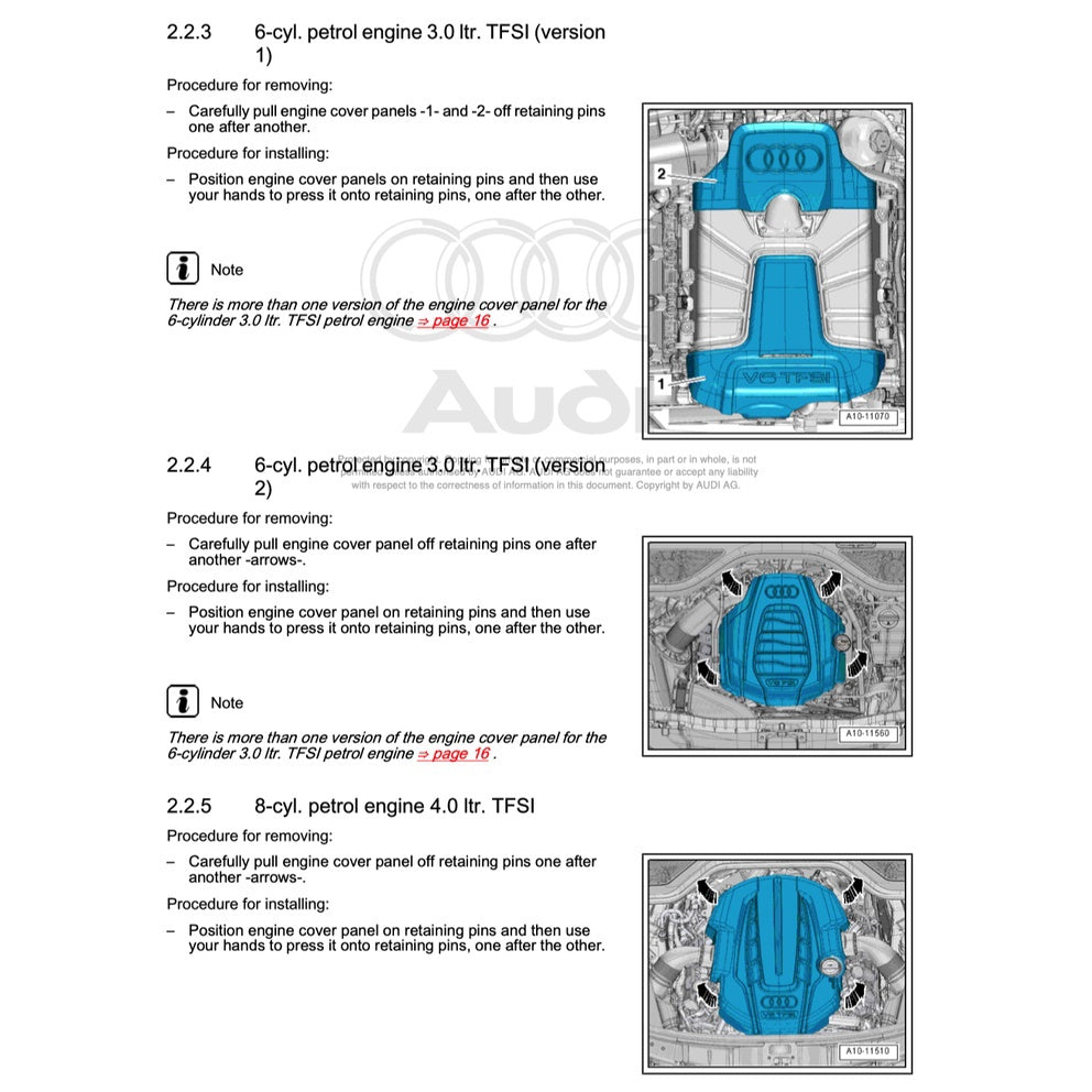 Audi Engine Workshop Repair Manual - page 9