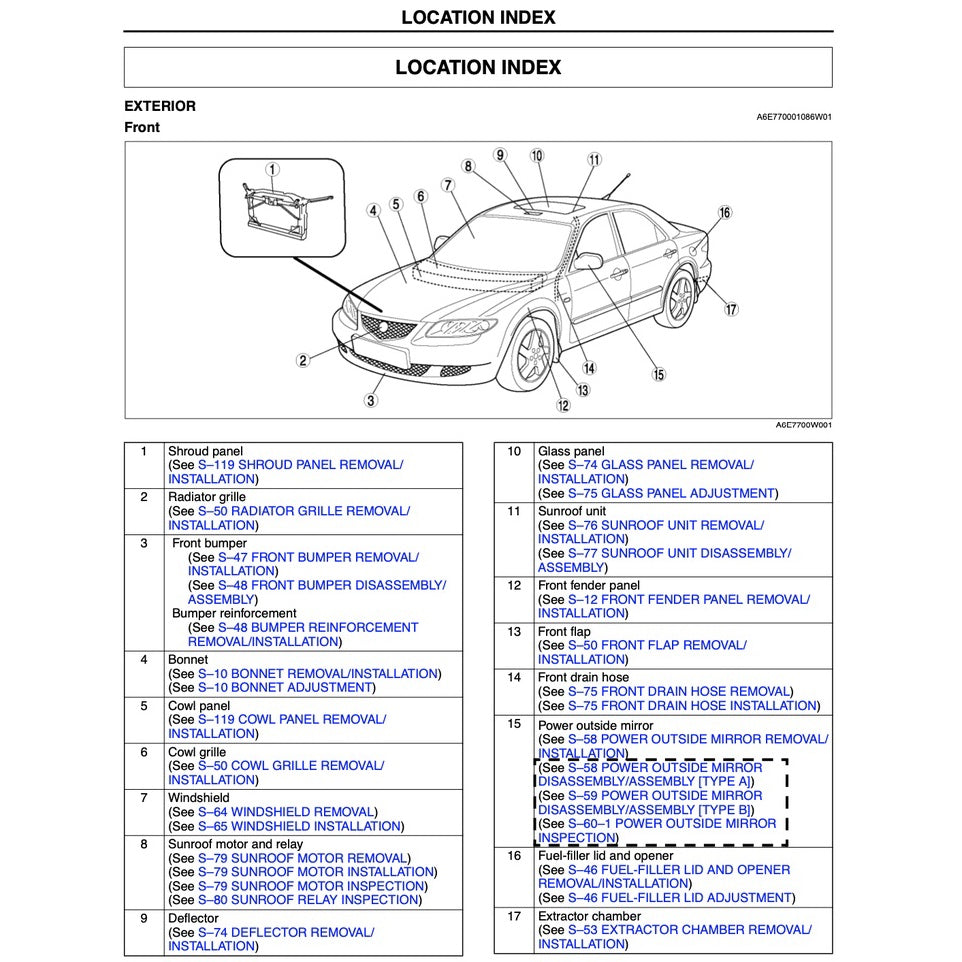 Mazda 6 GG 2002-2007 Full Manual Set – Repair & Maintenance Manual - page 8