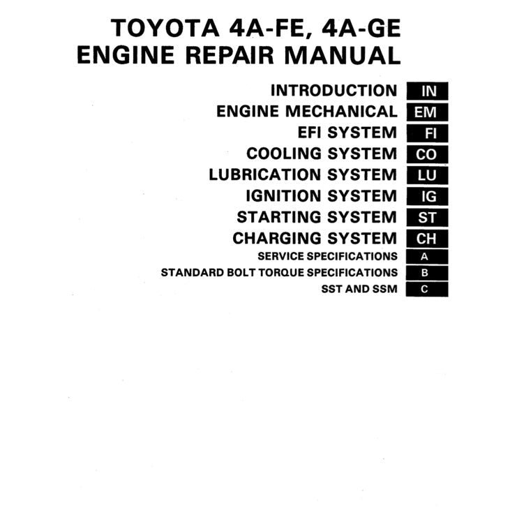 Toyota Engine 4A-FE / 4A-GE 16V Full Manual Set – Service Repair Workshop Manual - page 2