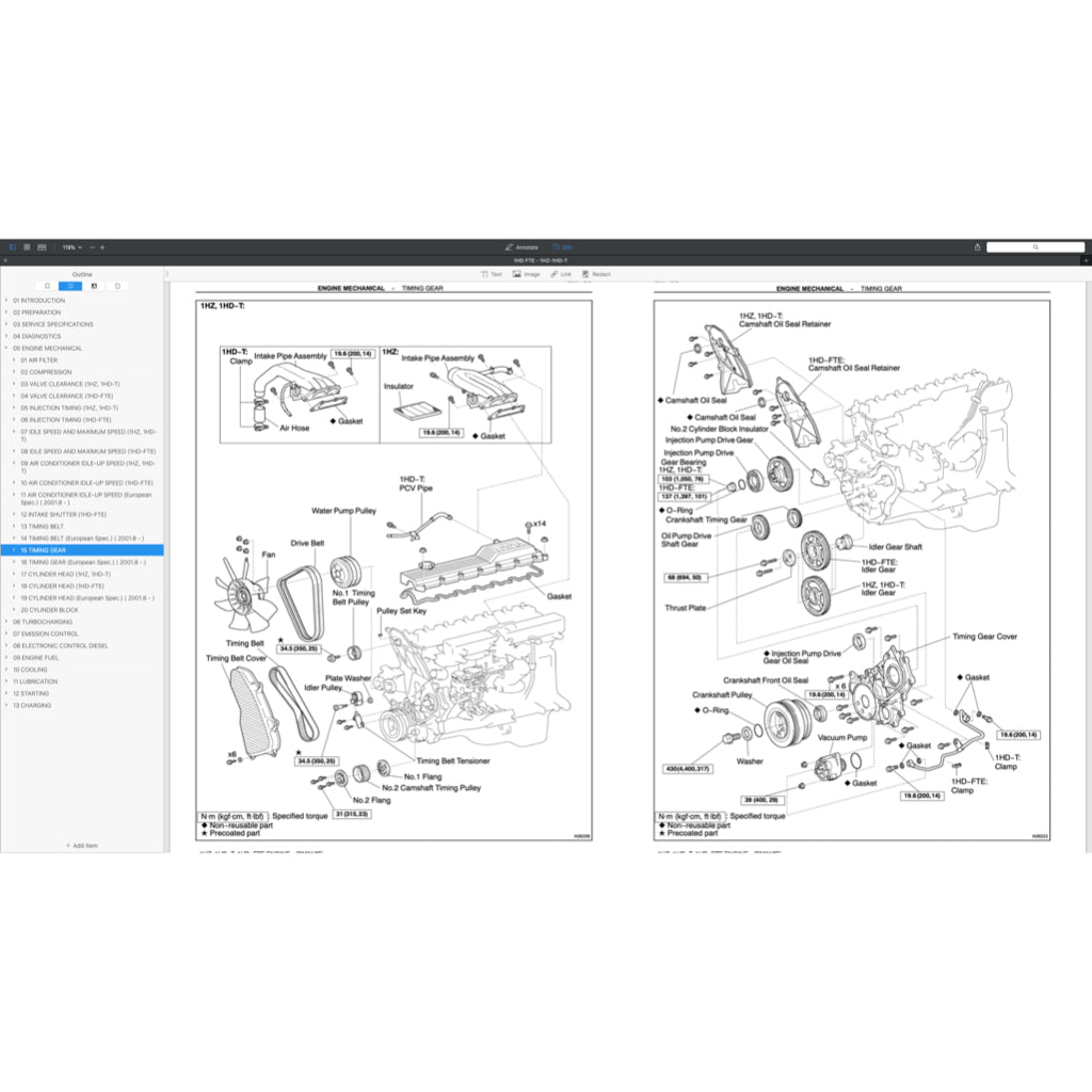 Toyota Engine 1HD-T / 1HD-FT / 1 HD-FTE / 1HZ Service Repair Workshop Manual - page 8