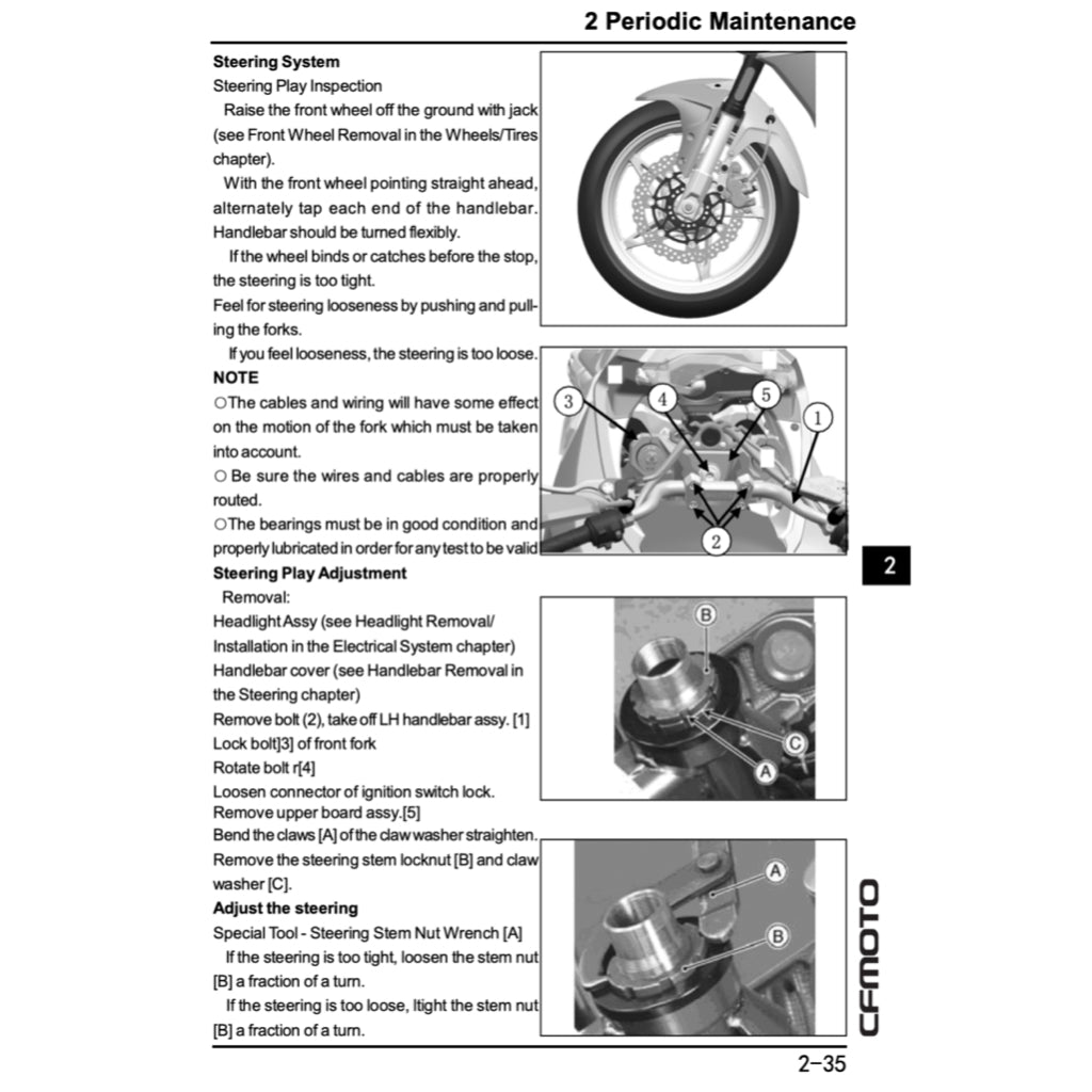 CFMoto 650MT CF650-3/3C/3F 2017-2024 Full Manual Set – Repair & Maintenance Manual and Spare Parts Catalog and User Handbook - page 6