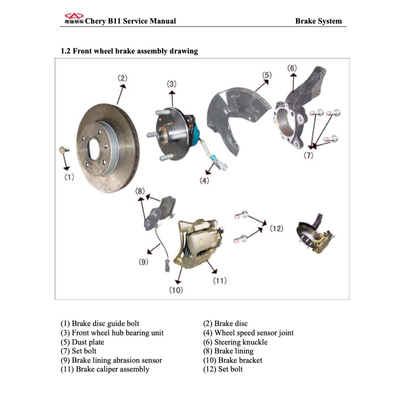Chery EASTAR B11 2004-2011 Full Manual Set – Repair & Maintenance Manual - page 6