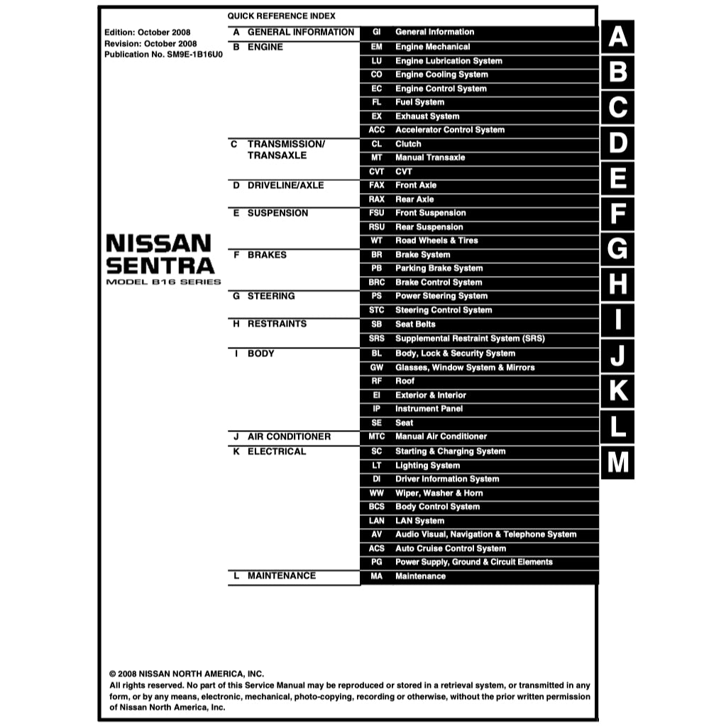 Nissan SENTRA B16 2006-2012 Full Manual Set – Repair & Maintenance Manual - page 2