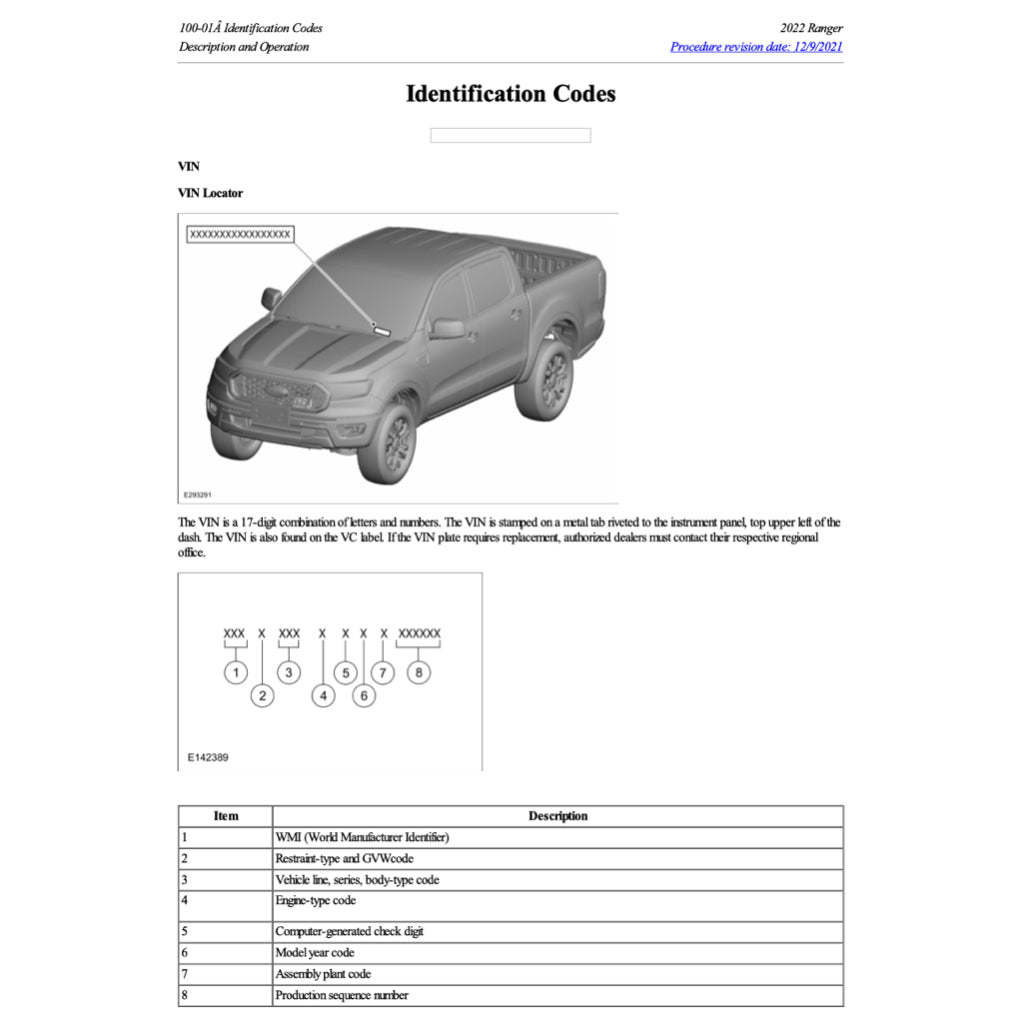 Ford RANGER T6.2 P703 2022+ Full Manual Set – Repair & Maintenance Manual - page 9