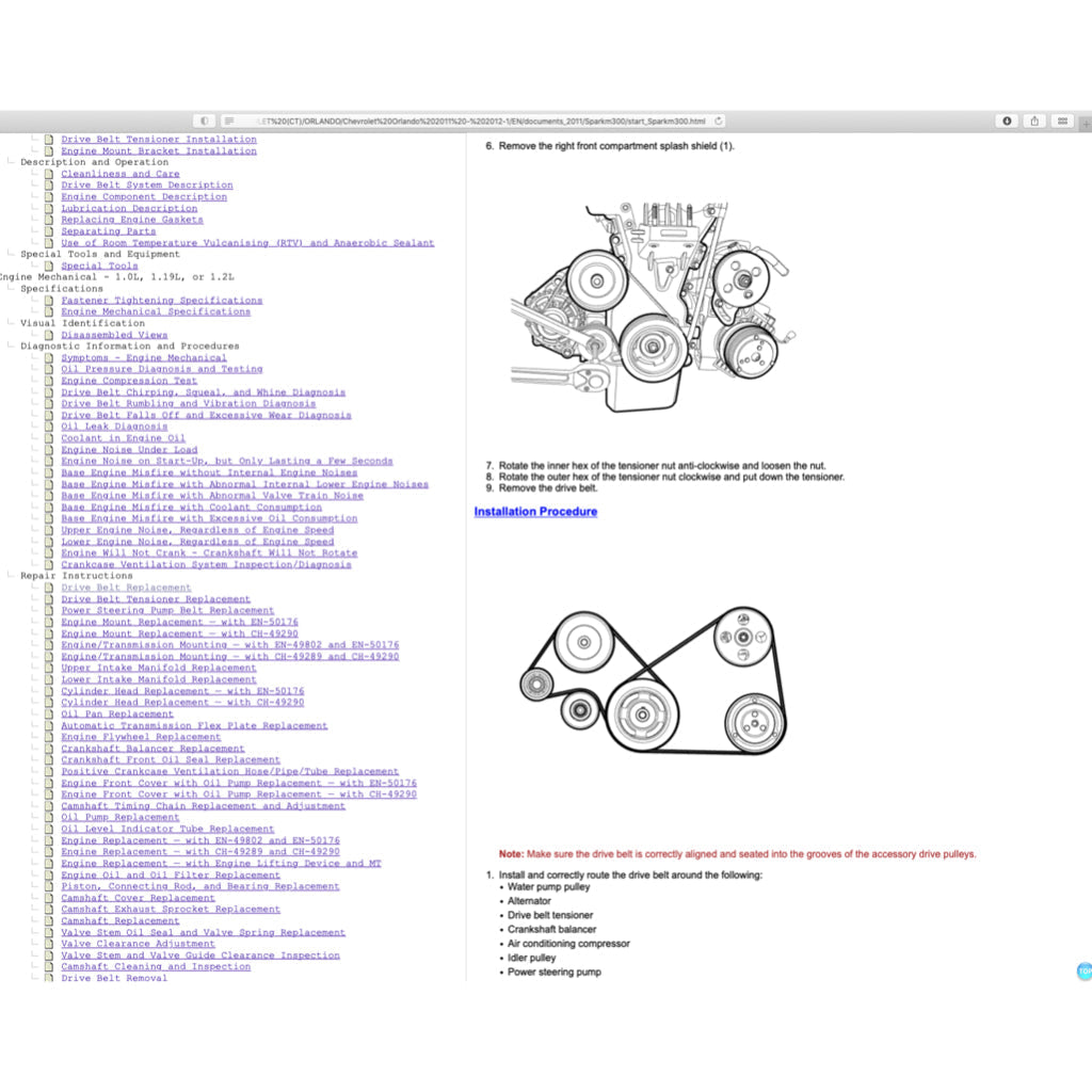 Chevrolet SPARK M300 2009-2014 Full Manual Set – Repair & Maintenance Manual - page 2