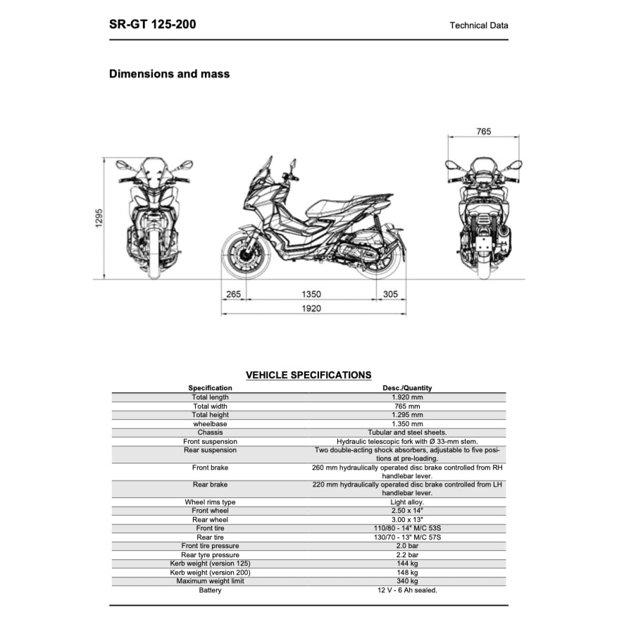 Aprilia SR-GT 125/200 2021-2024 Full Manual Set – Repair & Maintenance Manual - page 3
