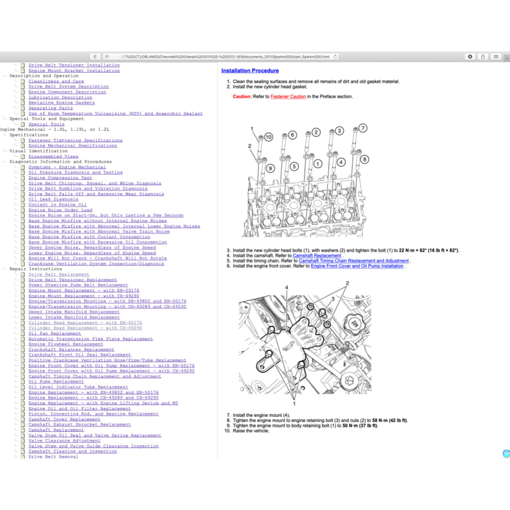Chevrolet SPARK M300 2009-2014 Full Manual Set – Repair & Maintenance Manual - page 3