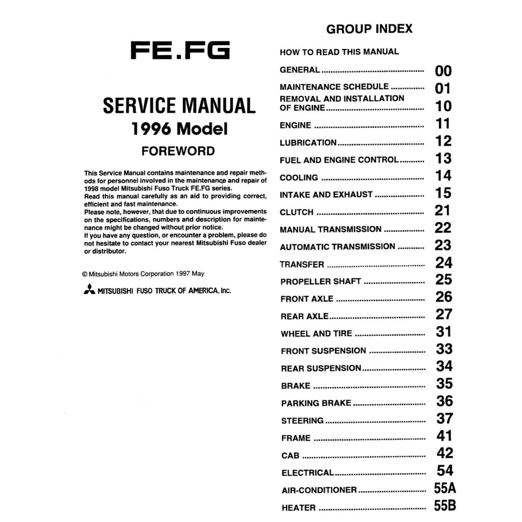 Mitsubishi FUSO CANTER FE/FG/FH/FK/FM 1996-2004 Full Manual Set – Repair & Maintenance Manual - page 2